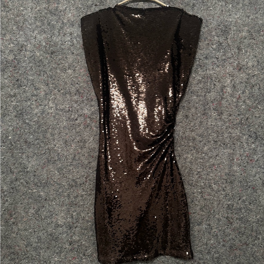 H&M Shimmering Sequin Mini Dress in Black
